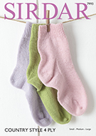Sirdar 7993 Socks Knitted on 4 Needles. Uses #1 weight yarn.
